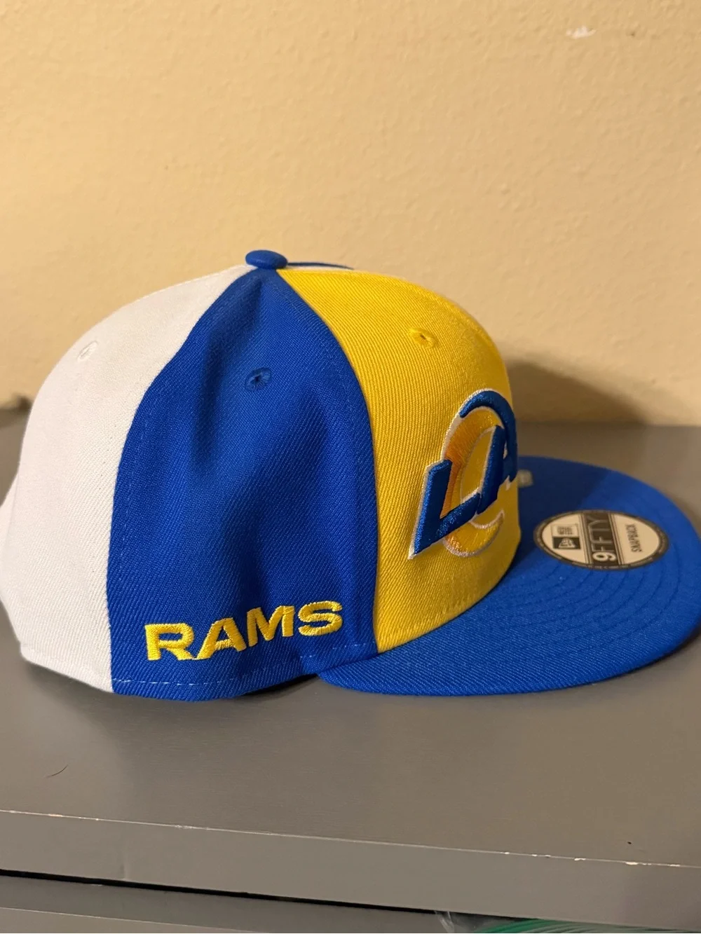 NWT New Era 9FIFTY Los Angeles Rams NFL On-Field Snapback Hat Blue Yellow